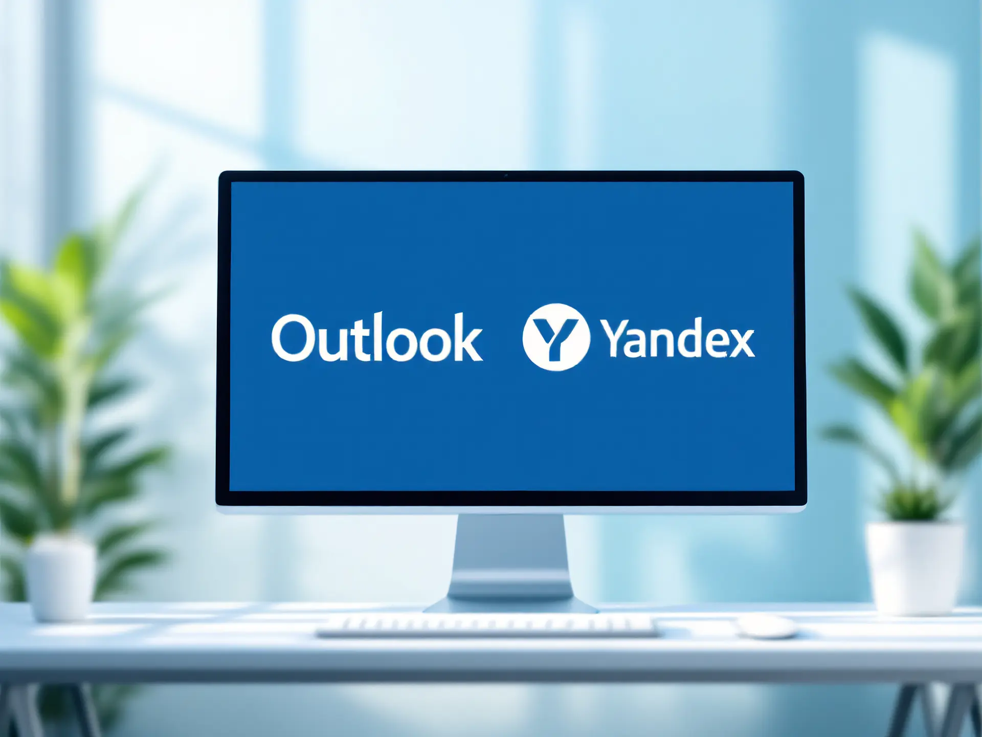 Microsoft Outlook ve Yandex Mail entegrasyonunu temsil eden kapak görseli, bilgisayar ekranı ve iki platformun logolarını içeriyor.