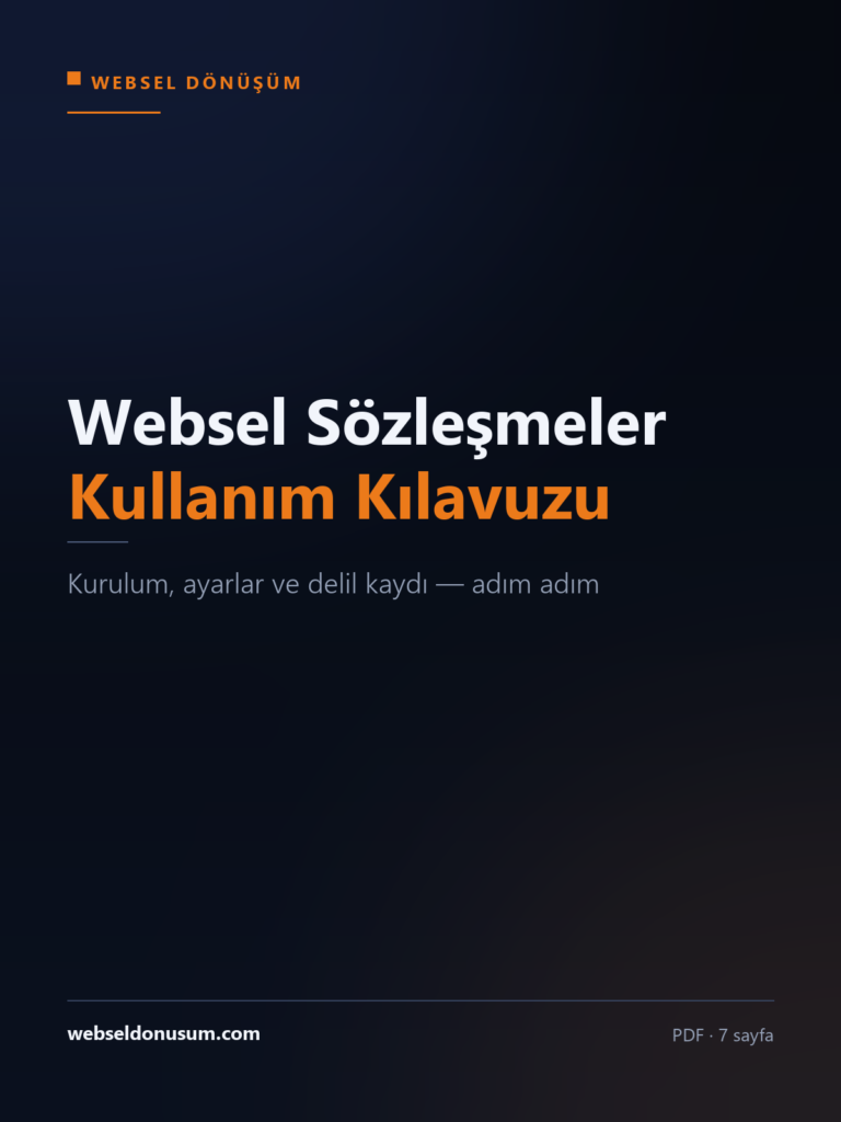 Websel Sözleşmeler — Kullanım Kılavuzu