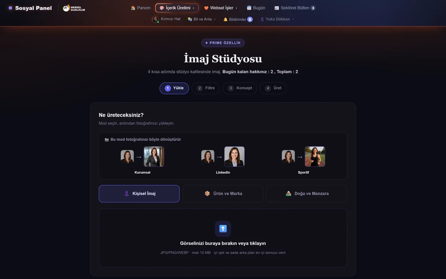 İmaj Stüdyosu — fotoğrafınız 4 adımda stüdyo kalitesine.